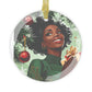 Joyful Holiday Glow - Glass Christmas Ornament