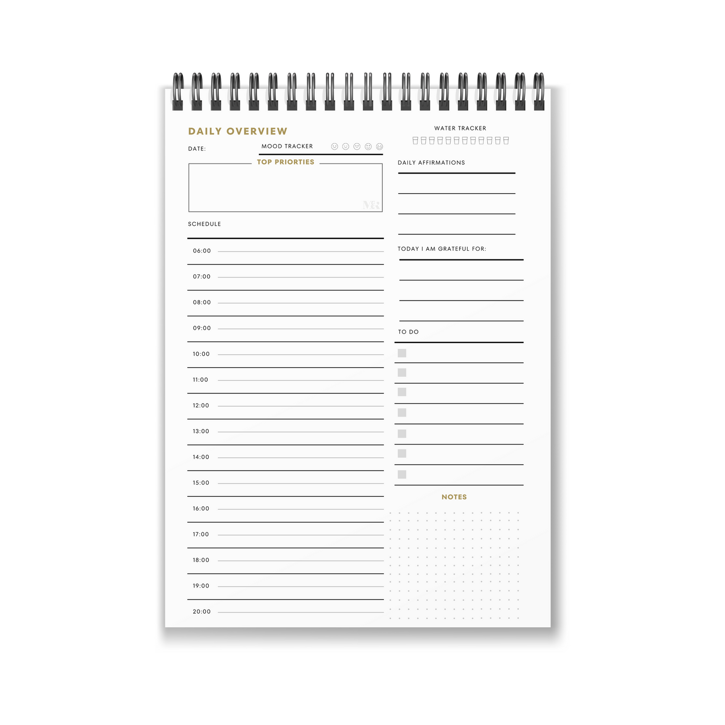 Daily Overview Productivity Planner – 52 Sheets