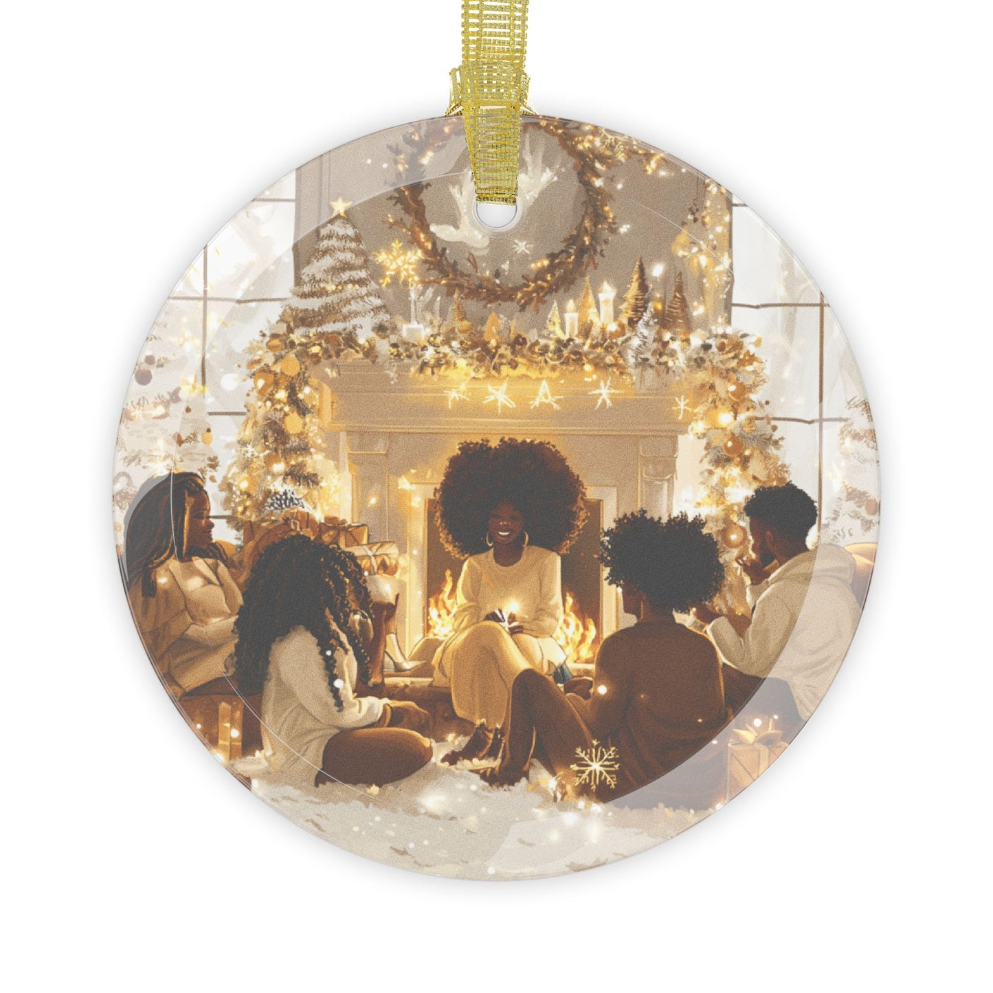 Family - Glass Christmas Ornament