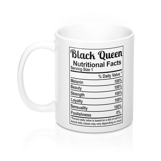 Black Queen Nutrition Facts Coffee Mug