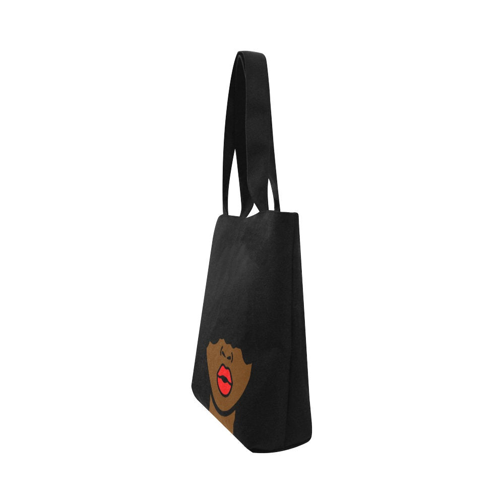 Black Woman Afro Canvas Bag